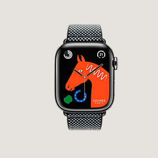 Series 9太空黑表盘& Apple Watch Hermès 41毫米单圈Toile H表带